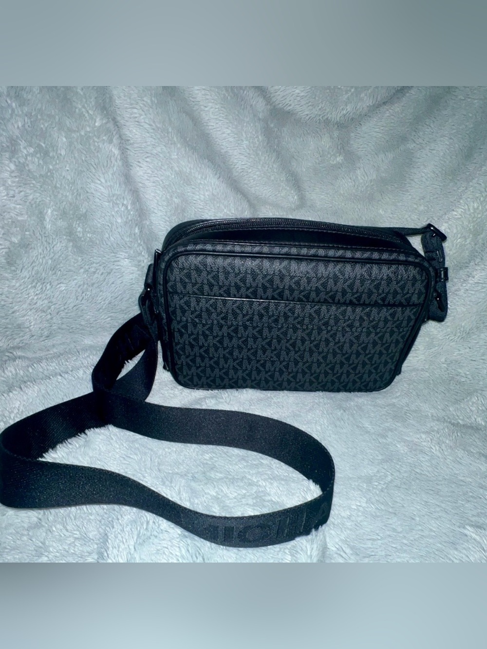 Michael Kors Black MK Monogram Crossbody Belt Bag - Picture 2 of 4
